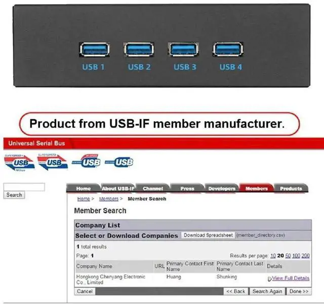 Alt view image 6 of 7 - 10Gbps 4 Ports Front Panel USB 3.1 Hub, USB Type-A + Type-C to Motherboard Type-E Internal Cable, 5.25 Inch CD-ROM Drive Bay Mount Expansion Adapter for Desktop PC Case