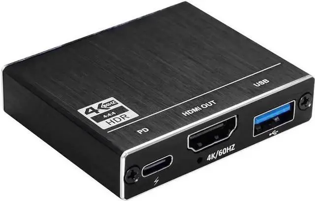 Main image of 3 in 1 USB-C Multiport Adapter, Type-C to HDMI 4K@60Hz Video Output + USB 3.0 Data Port + 100W PD Fast Charging Hub, Portable Compact Docking Converter for Laptops Phones Tablets