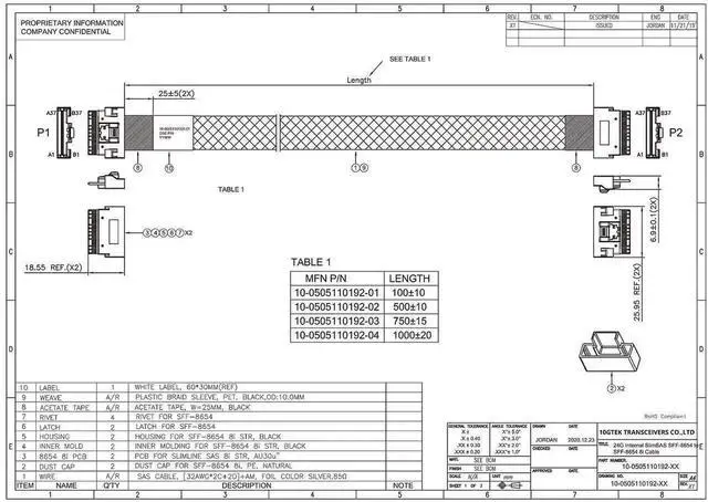 Alt view image 2 of 4 - 0.5M 1.64ft SlimSAS SFF-8654 to SFF-8654 8i Internal Cable, PCIe 4.0 24Gbps Transmission 85-Ohm Impedance Server Interconnect Wire for Enterprise Storage Arrays and High-Performance Computing HPC Syst