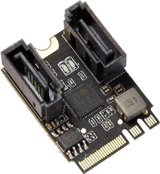 Main image of 2 Ports SATA III 6Gbps to M.2 NGFF A+E Key Adapter Card with JMicron JMB582 Chip, Supports 2230 Size M.2 WiFi/Bluetooth Module 22x30mm for Desktop PC Motherboard Expansion