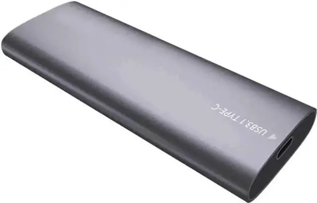 Alt view image 2 of 7 - Gray Dual Protocol M.2 SSD to USB3.1 Type-C External Hard Drive Enclosure, Portable Storage Case Compatible with NVMe M Key and SATA B Key NGFF M.2 Solid State Drives for Data Backup