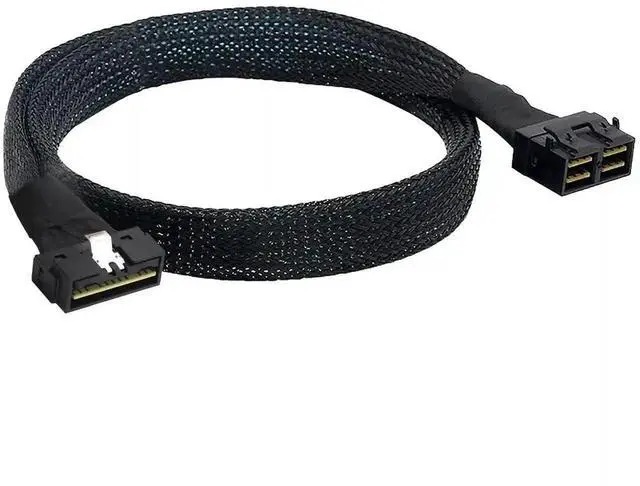 Alt view image 3 of 6 - 80CM SAS 4.0 PCIe Slimline LP Low Profile SFF-8654 8i 74Pin to SFF-8643 8i 36Pin Server Storage Adapter Cable, High Speed Mini SAS HD Internal Data Cord for RAID Controller & Hard Drive Backplane