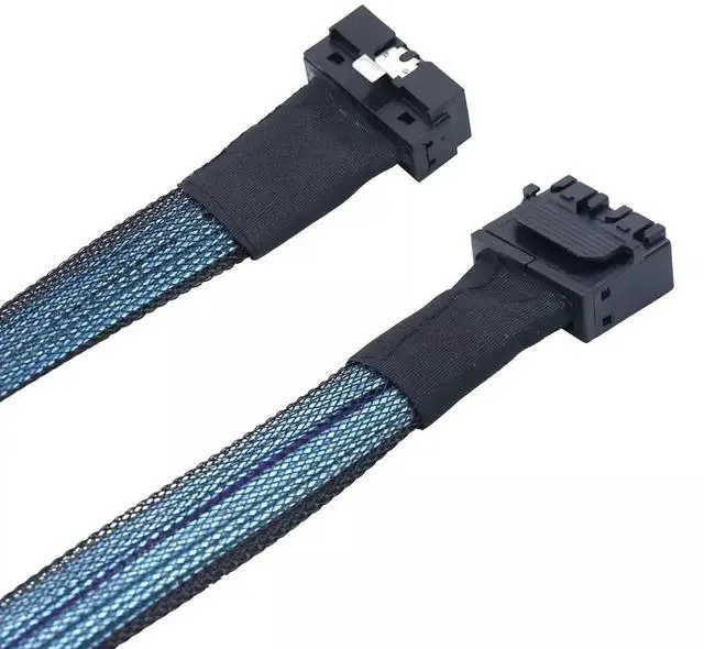 Alt view image 6 of 6 - 80CM SAS 4.0 PCIe Slimline LP Low Profile SFF-8654 8i 74Pin to SFF-8643 8i 36Pin Server Storage Adapter Cable, High Speed Mini SAS HD Internal Data Cord for RAID Controller & Hard Drive Backplane