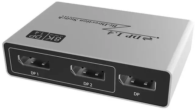 Alt view image 4 of 6 - Bi-directional DP 1.4 2X1 / 1X2 DisplayPort Switch Splitter KVM Box, Support 8K@30Hz, 4K@120Hz High Refresh Rate Video Transmission for GPU Monitor Laptop Gaming Display Extension