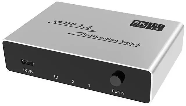Alt view image 3 of 6 - Bi-directional DP 1.4 2X1 / 1X2 DisplayPort Switch Splitter KVM Box, Support 8K@30Hz, 4K@120Hz High Refresh Rate Video Transmission for GPU Monitor Laptop Gaming Display Extension