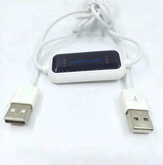 Main image of USB 2.0 PC to PC Direct Data Transfer Link Cable, High Speed Online File Sync Share Bridge Cord with LED Indicator, One-Click Easy Document Copy Between Two Laptops or Desktop Computers