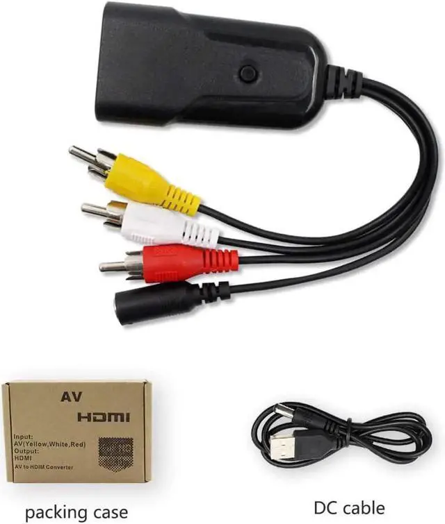 Alt view image 2 of 6 - RCA AV to HDMI Composite Video Converter Adapter, Supports 1080P Output with Power Supply, Analog to Digital Signal Transcoder for PS1 PS2 PS3 Wii Wii U SEGA Retro Game Consoles