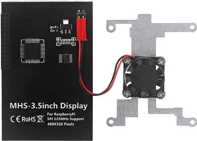Alt view image 7 of 7 - 3.5 Inch TFT LCD Touch Screen Monitor Kit with Cooling Fan, Touch Stylus and Protective Case, HDMI Interface Display Compatible with Raspberry Pi 4B 3B 3B+ Single Board Computers