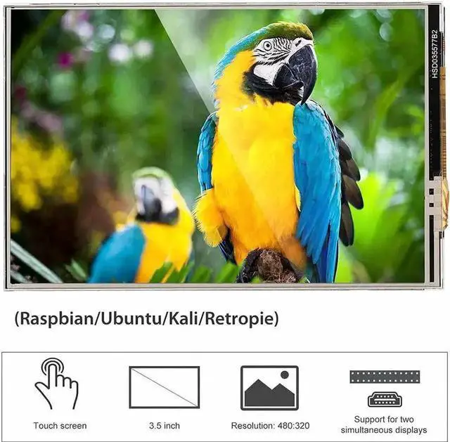 Alt view image 4 of 7 - 3.5 Inch TFT LCD Touch Screen Monitor Kit with Cooling Fan, Touch Stylus and Protective Case, HDMI Interface Display Compatible with Raspberry Pi 4B 3B 3B+ Single Board Computers