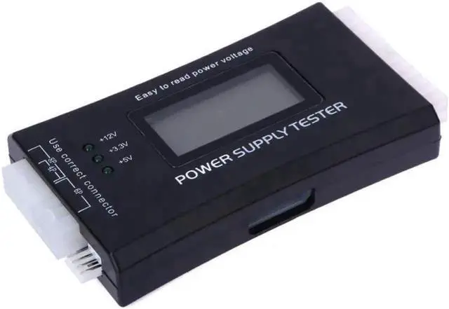 Alt view image 3 of 5 - Digital LCD ATX Power Supply Tester, 20Pin 24Pin PSU Diagnostic Tool with SATA 4Pin HDD Connector Ports, PC Computer Power Source Voltage Detector for Desktop Repair & Maintenance
