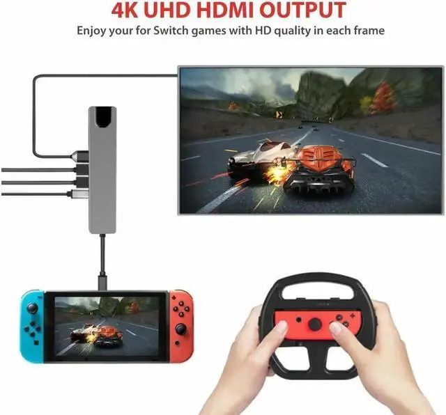 Alt view image 6 of 6 - 7-in-1 USB-C Multiport Docking Station with 4K HDMI Output, 1000Mbps RJ45 Ethernet Port and PD Fast Charging, Type C Hub Adapter Compatible with MacBook and Other USB-C Laptops