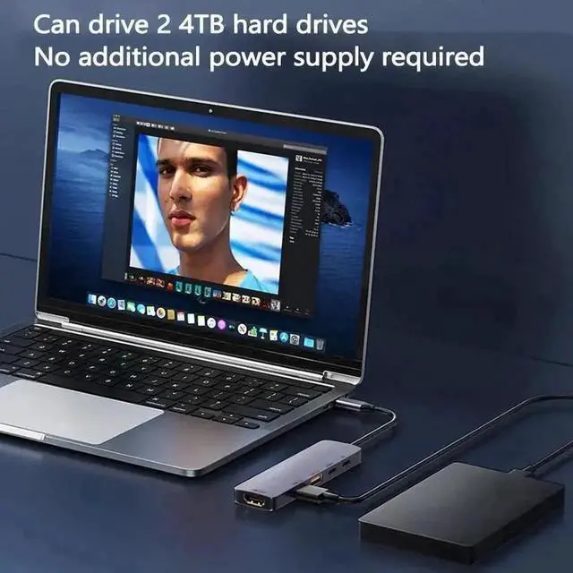 Alt view image 4 of 7 - USB-C 3.2 Gen2 Multiport Hub with 4K@60Hz HDMI Output, 140W PD Fast Charging, 10Gbps USB-C Data Port & Dual USB-A 3.2 Ports, Compatible with MacBook Air Pro, Windows Laptops, Flash Drives and iPhone15