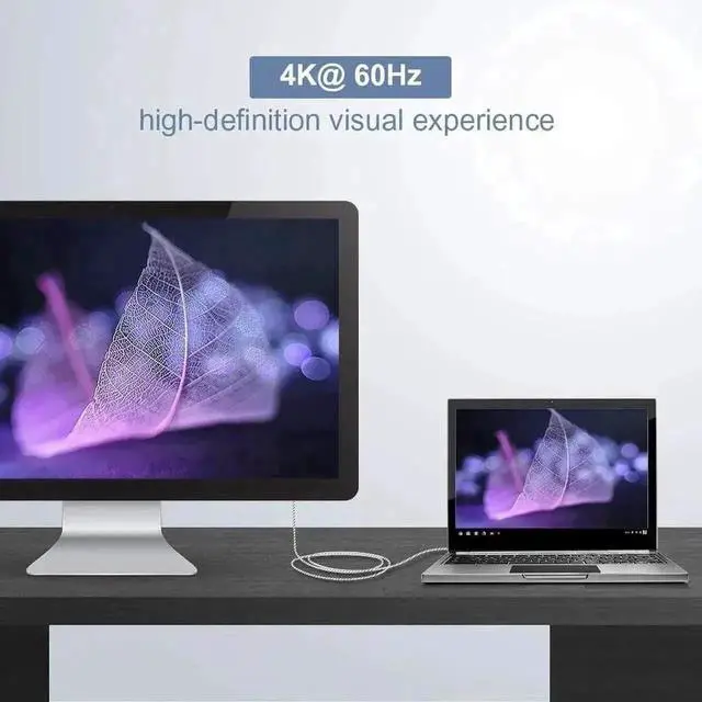 Alt view image 2 of 7 - 10FT HDMI Male to Male Cable Bundle with Active DisplayPort to HDMI Adapter, 4K@60Hz HDR DP to HDMI Converter for Dell HP Lenovo ASUS Samsung LG Laptops GPUs Monitors TVs Projectors