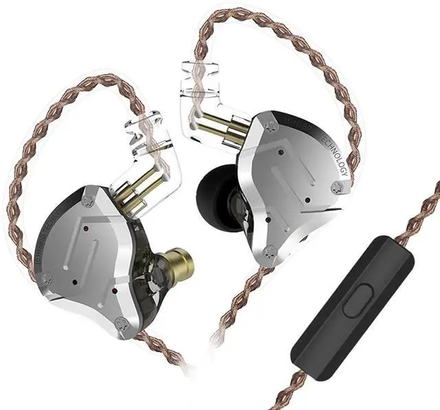 Main image of ZS10 Pro In Ear Monitor IEM Earphones with Mic, 4BA+1DD Hybrid 5 Drivers HiFi Wired Earbuds, Stainless Steel Faceplate Noise Isolating In Ear Headphones for Musicians Audiophiles Gaming, Black