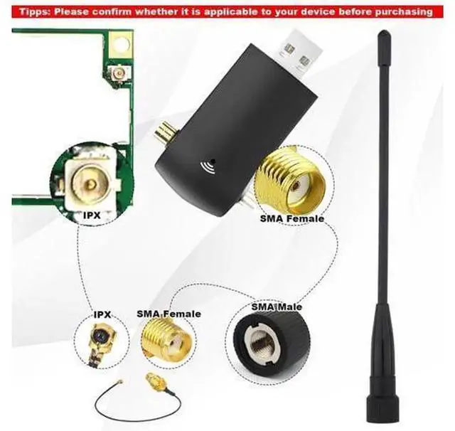 Alt view image 4 of 5 - 2 Sets 10dBi 915MHz LoRa Soft Whip Omni Antenna Kit, 7 Inch SMA Male Long Range Meshtastic Antennas with MHF1 Extension Adapter Cables, Kaunosta RF Antenna for Meshtastic Nodes LoRaWAN IoT Modules