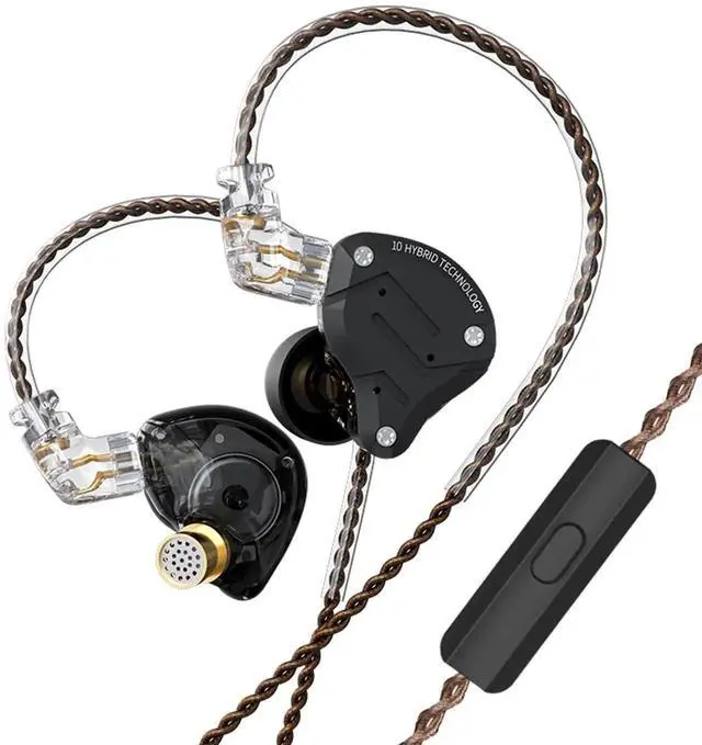 Main image of ZS10 Pro 4BA+1DD Hybrid 5-Driver In Ear Monitor IEM Earphones, HiFi Wired Metal Earbuds with Passive Noise Isolation, 0.75mm 2 Pin Detachable Replacement Cable for Musicians, Audiophiles and Gaming En