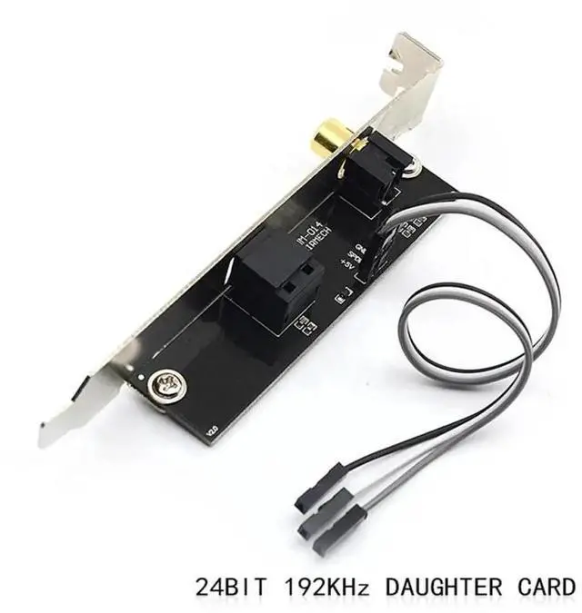 Main image of 24Bit 192KHz SPDIF Optical Fiber Coaxial Digital Audio Daughter Card with Baffle Bracket, Internal PCIe Back Panel Digital Sound Output Expansion Module, Black