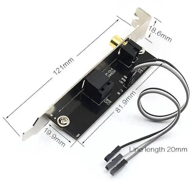 Alt view image 3 of 6 - 24Bit 192KHz SPDIF Optical Fiber Coaxial Digital Audio Daughter Card with Baffle Bracket, Internal PCIe Back Panel Digital Sound Output Expansion Module, Black