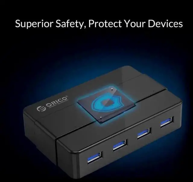 Alt view image 2 of 5 - H4928-U3 4-Port USB 3.0 Hub High Speed Expansion Splitter Plug and Play Compatible with Windows XP Vista 7 8 10 Linux and Mac OS System