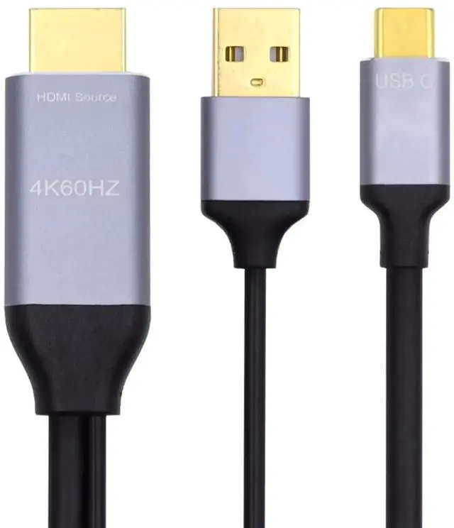 Main image of 1.8M Reversible HDMI to USB-C Cable HDMI 1.4 Standard 4K Video Transmission Cord, Unidirectional HDMI Source to USB 3.1 Type-C Male Adapter Wire for Laptops Monitors Portable HD Displays