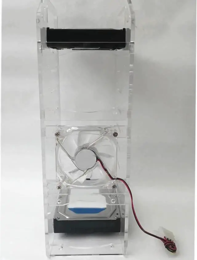 Alt view image 5 of 5 - 10 Layers Transparent Acrylic 3.5 Inch Hard Drive Cage DIY Assembly HDD Mounting Bracket Storage Tray Frame for 3.5in Mechanical Hard Disk Installation