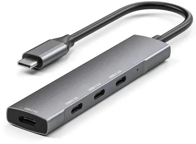 Main image of 4-Port USB 3.0 USB-C Hub 5Gbps High Speed Data Transfer Portable Type-C Multiport Splitter Extension Adapter Compatible with MacBook Pro Air iPhone 15 16 XPS Chromebook and USB-C Laptops