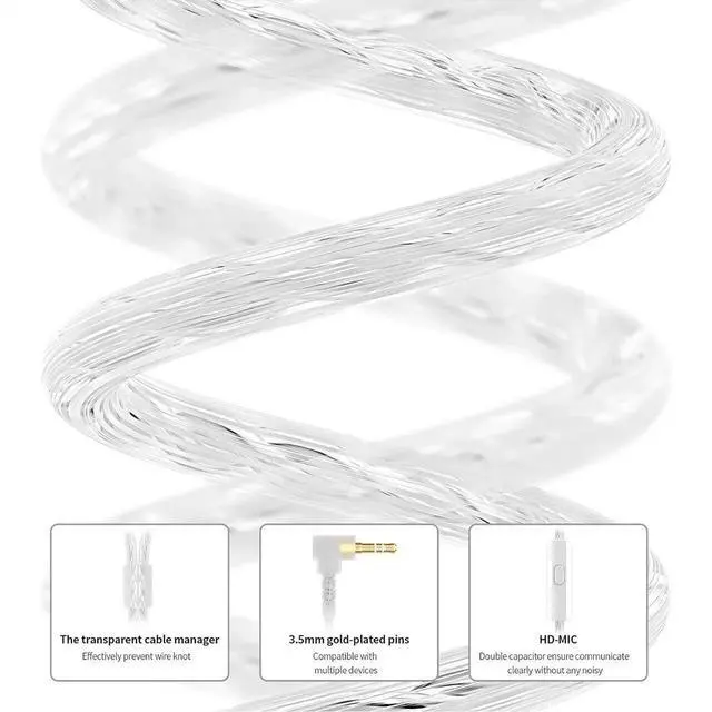 Alt view image 2 of 7 - CRA+ In Ear Monitor Earphones, Patented Ultra-Thin Diaphragm Dynamic Driver IEM Earbuds, HiFi Clear Sound & Powerful Deep Bass, Detachable Tangle-Free Wired Cable Professional Stage Monitoring In-Ear