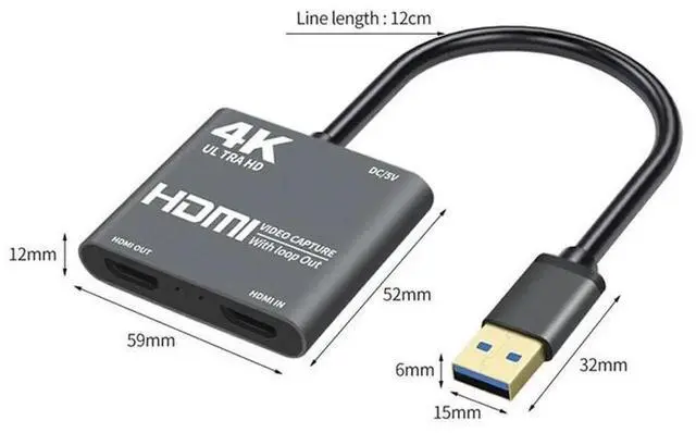 Alt view image 3 of 5 - eokCXOY USB 3.0 Game Video Capture Card with Loop Out, 4K Input 1080P 60fps Recording Audio Grabber Adapter for DSLR, Camcorder, Game Console Live Streaming and Video Recording