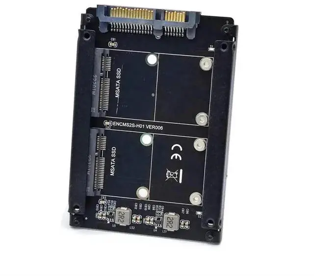 Main image of Dual mSATA Mini-SATA SSD to 2.5 Inch SATA Adapter Enclosure, Support JBOD RAID0 Span Mode Bridge Converter Card, 2 Bay mSATA SSD Combo Housing for Standard 2.5" SATA Drive Bay Installation