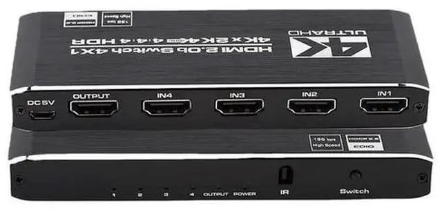 Main image of Torpedo Nova HDMI 2.0 4x1 Switch 4K@60Hz, Support HDR10, Dolby Vision & Dolby Atmos, HDCP 2.2 Compliance, 4 In 1 Out HDMI Switcher with IR Remote Control for Home Theater & Gaming