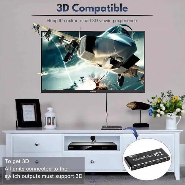Alt view image 7 of 7 - Torpedo Nova HDMI 2.0 4x1 Switch 4K@60Hz, Support HDR10, Dolby Vision & Dolby Atmos, HDCP 2.2 Compliance, 4 In 1 Out HDMI Switcher with IR Remote Control for Home Theater & Gaming