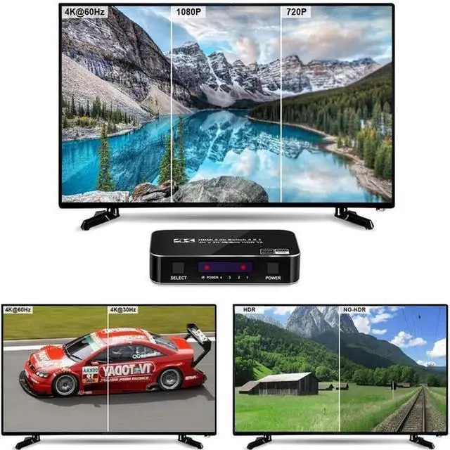 Alt view image 3 of 7 - Torpedo Nova 4x1 HDMI Switch 4K 60Hz HDR10 HDCP2.2 18Gbps Auto Switch HDMI Selector with IR Remote for Laptop PS5 Xbox Blu-ray Player TV Projector Monitor
