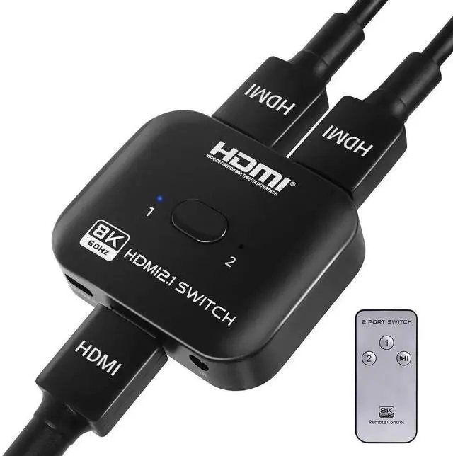 Main image of 8K Bi-Directional HDMI Switch Splitter 2 in 1 Out 48Gbps Bandwidth Support 8K@60Hz 4K@120Hz 4K@144Hz HDMI 2.1 Adapter Compatible with PS5 PS4 Xbox HDTV Fire Stick Projector Monitor