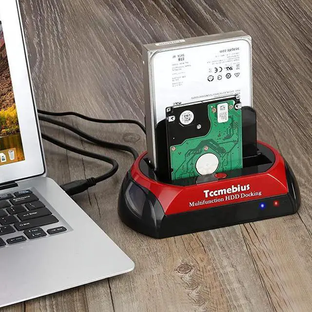 Alt view image 3 of 7 - TCCS867US Hard Drive Docking Station USB3.0 to 2.5 3.5 Inch SATA IDE Dual Bay External Hard Drive Enclosure for SATA & IDE HDD SSD