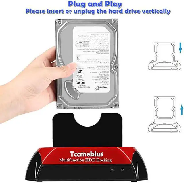 Alt view image 2 of 7 - TCCS867US Hard Drive Docking Station USB3.0 to 2.5 3.5 Inch SATA IDE Dual Bay External Hard Drive Enclosure for SATA & IDE HDD SSD