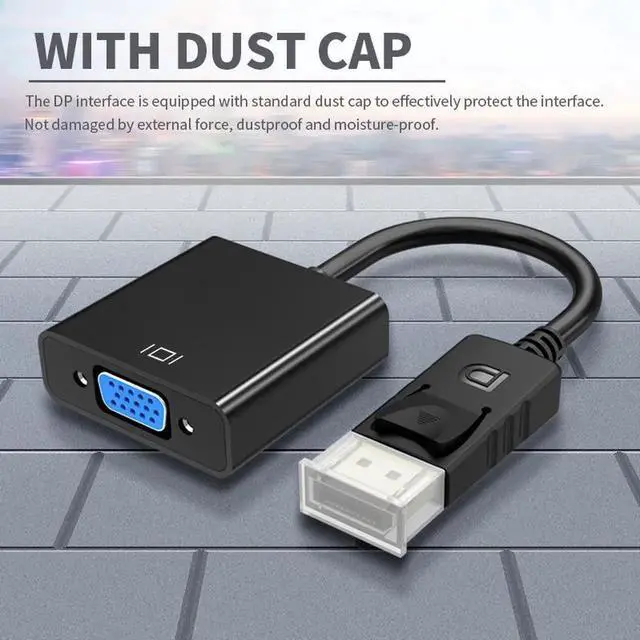 Alt view image 5 of 5 - DisplayPort to VGA Cable DP Male to VGA Male High Definition Video Conversion Cord Compatible with Laptop PC TV Projector Monitor Desktop Graphics Card