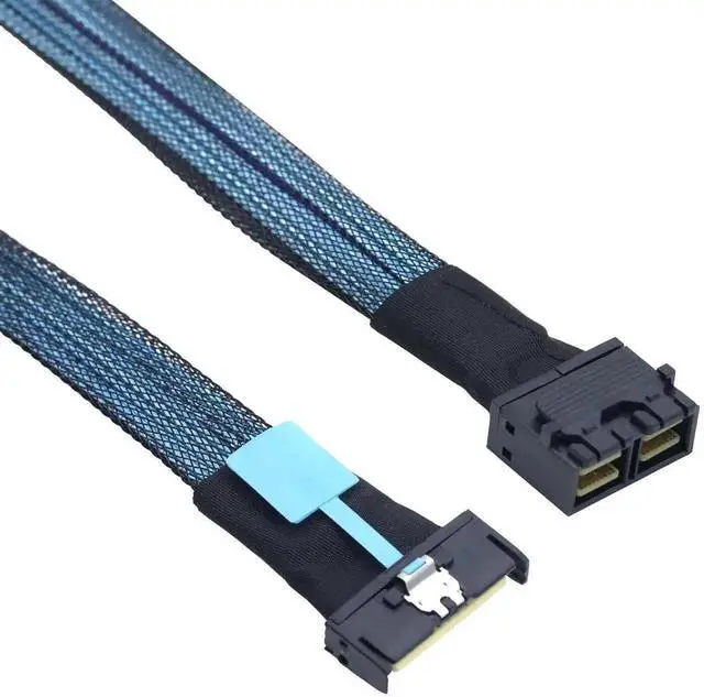 Alt view image 6 of 6 - 50CM PCI-E 5.0 MCIO 8X 74Pin to Dual SFF-8643 Mini SAS HD 8X Adapter Cable High Speed Server Storage Breakout Cable