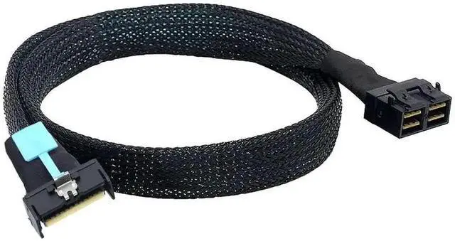 Alt view image 5 of 6 - 100CM PCIe 5.0 MCIO 74Pin 8X to Dual SFF-8643 Mini SAS HD 36Pin 8X Breakout Cable Server High Speed Storage Adapter Cord