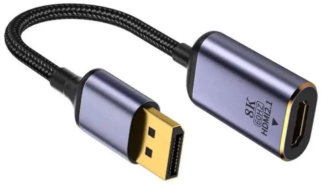 Main image of DisplayPort 1.4 Male to HDMI 2.0 Female Unidirectional Adapter Supports 8K@60Hz & 4K UHD DP to HDMI Converter for Monitor HDTV Projector Graphics Card Laptop