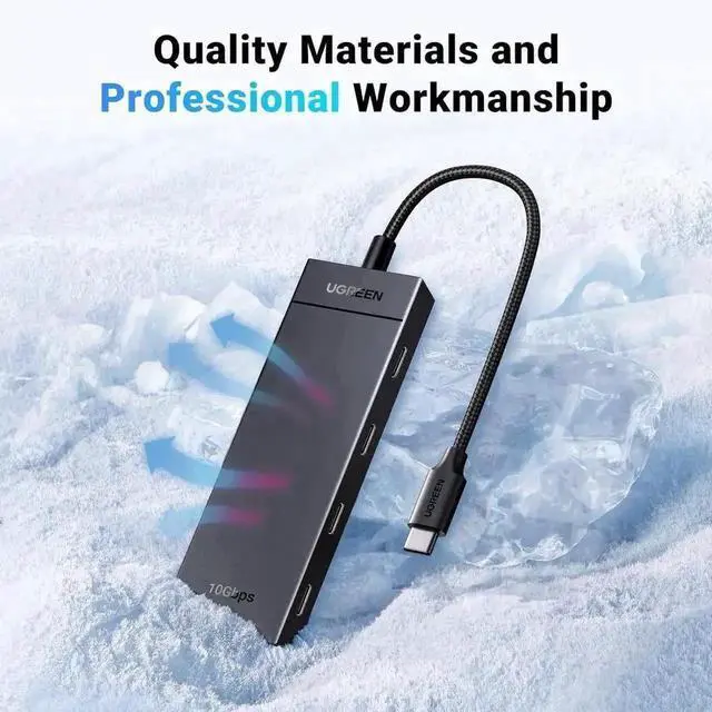 Alt view image 3 of 7 - 4 in 1 USB C Hub 10Gbps USB 3.2 Gen2 Multiport Splitter Adapter with 4 USB-C Ports Compatible with MacBook Pro Air iPad Pro iPhone 15 Series Surface Laptop PC