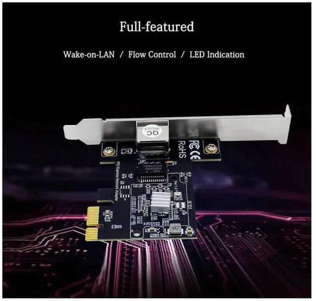 Alt view image 3 of 7 - 2.5G PCIe Ethernet Network Card with RTL8125 Chip, PCI Express X1 Gigabit RJ45 LAN Adapter Single Port 2500Mbps Wired Network Card for Desktop PC Server