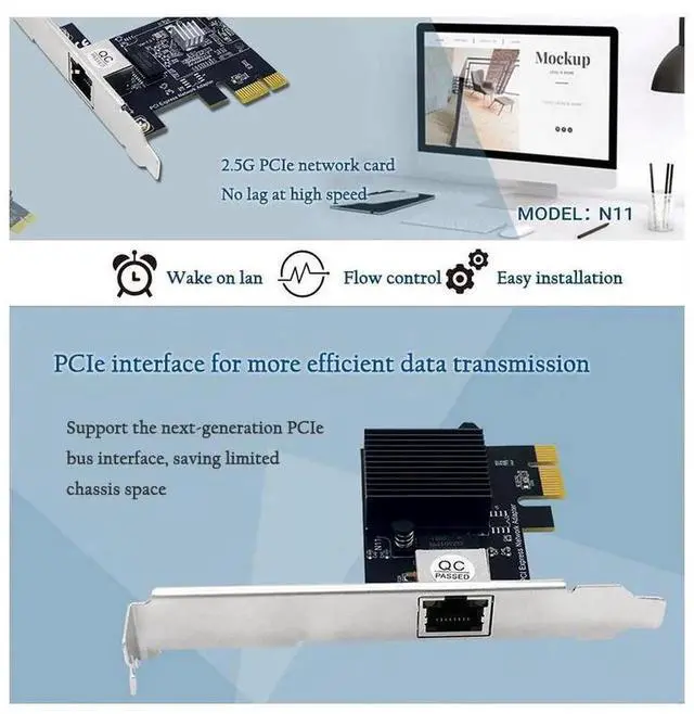 Alt view image 6 of 7 - 2.5G PCIe Ethernet Network Card with RTL8125 Chip, PCI Express X1 Gigabit RJ45 LAN Adapter Single Port 2500Mbps Wired Network Card for Desktop PC Server