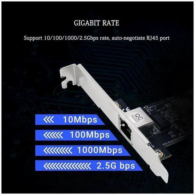 Alt view image 5 of 7 - 2.5G PCIe Ethernet Network Card with RTL8125 Chip, PCI Express X1 Gigabit RJ45 LAN Adapter Single Port 2500Mbps Wired Network Card for Desktop PC Server
