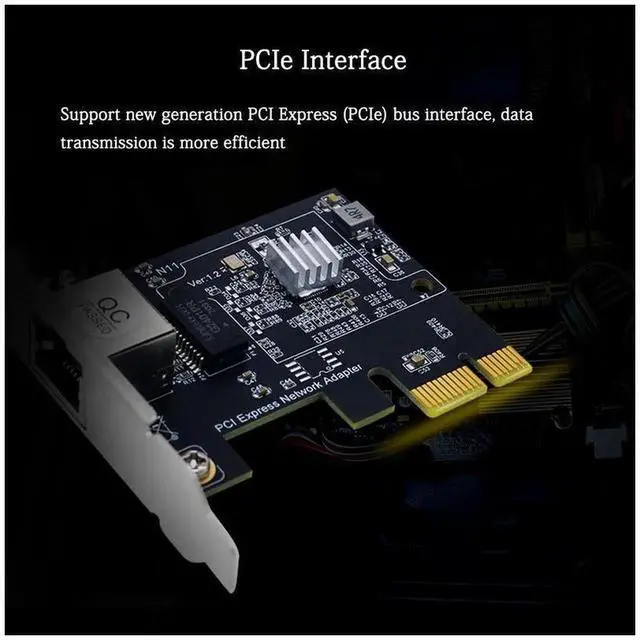 Alt view image 7 of 7 - 2.5G PCIe Ethernet Network Card with RTL8125 Chip, PCI Express X1 Gigabit RJ45 LAN Adapter Single Port 2500Mbps Wired Network Card for Desktop PC Server