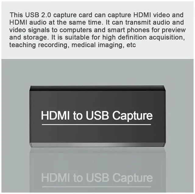 Alt view image 2 of 7 - 4K HDMI USB 2.0 Video Capture Card with Loop Audio Function, USB HDMI Video Grabber Recorder Adapter for DSLR, Camcorder, PC, OBS Recording, YouTube Live Streaming and Broadcast