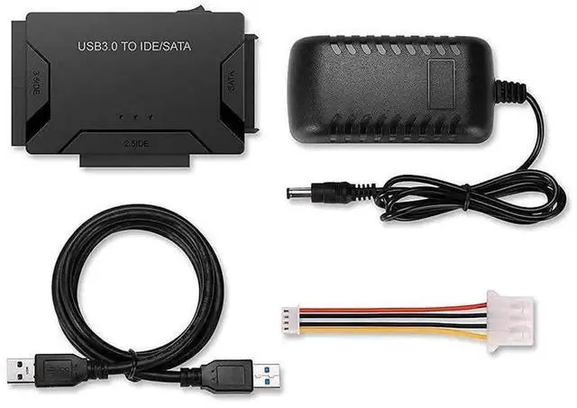 Alt view image 3 of 7 - USB 3.0 to IDE SATA Hard Drive Adapter with 12V 2A Power Supply, Universal HDD SSD Reader for 2.5/3.5 Inch SATA IDE Hard Disk & DVD Optical Drive, Max Support 6TB Storage