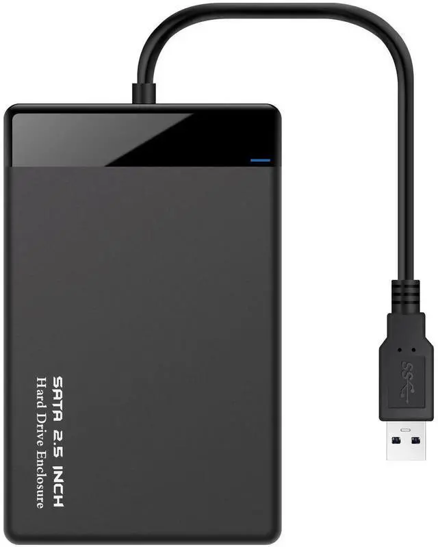 Main image of 2.5 Inch SATA USB 3.0 External Hard Drive Enclosure, Tool-Free SSD HDD Case with UASP Acceleration, Equipped USB-A & USB-C Cables for Laptop Desktop PC