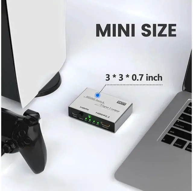 Alt view image 5 of 7 - HDMI 2.1 3 In 1 Out Switcher 8K@60Hz 4K@120Hz, 48Gbps Ultra High Speed HDMI Splitter with IR Remote Control, Compatible with PS5 PS4, Monitor, Projector and Game Consoles