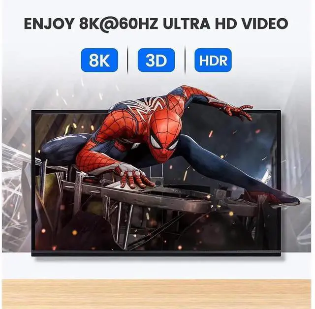 Alt view image 7 of 7 - HDMI 2.1 3 In 1 Out Switcher 8K@60Hz 4K@120Hz, 48Gbps Ultra High Speed HDMI Splitter with IR Remote Control, Compatible with PS5 PS4, Monitor, Projector and Game Consoles