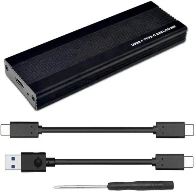 Alt view image 4 of 7 - M.2 NVMe SSD Enclosure with RTL9210 Chip, PCIe M Key to USB 3.1 Gen2 10Gbps Type-C External Hard Drive Case, Supports Up to 3TB, Fits 2242/2260/2280 M.2 Drives, Black Housing Equipped with USB-A & USB